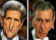 Bush & Kerry caricatures - 
Campaign Fun!
Click to make your own!